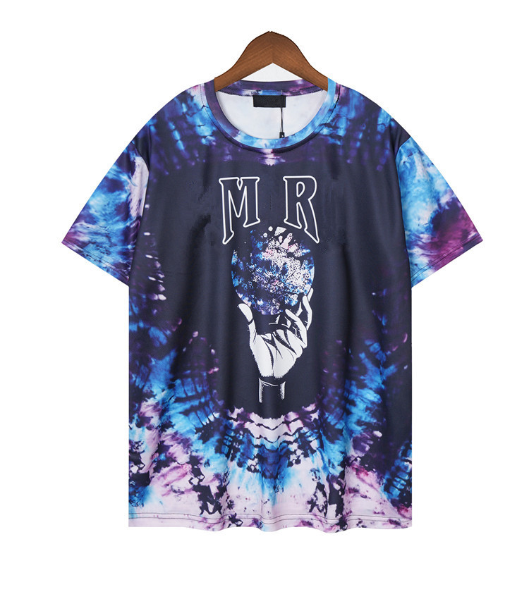 

Men's Cotton T Shirt Letter Printed T-shirt 100% Pure Cottons Men and Women Couple Tide AMR Logo Tops Casual 24 Colors T-shirts Plus Size