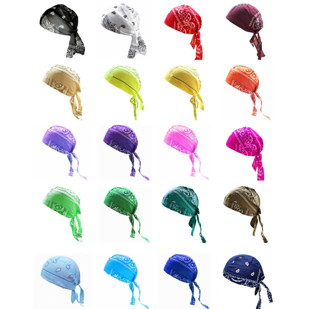 

Hijabs Scarves Wraps Bandanas Durag Men's Women's Multi color hip hop hat outdoor riding cotton printed cashew scarf Pirate Hat