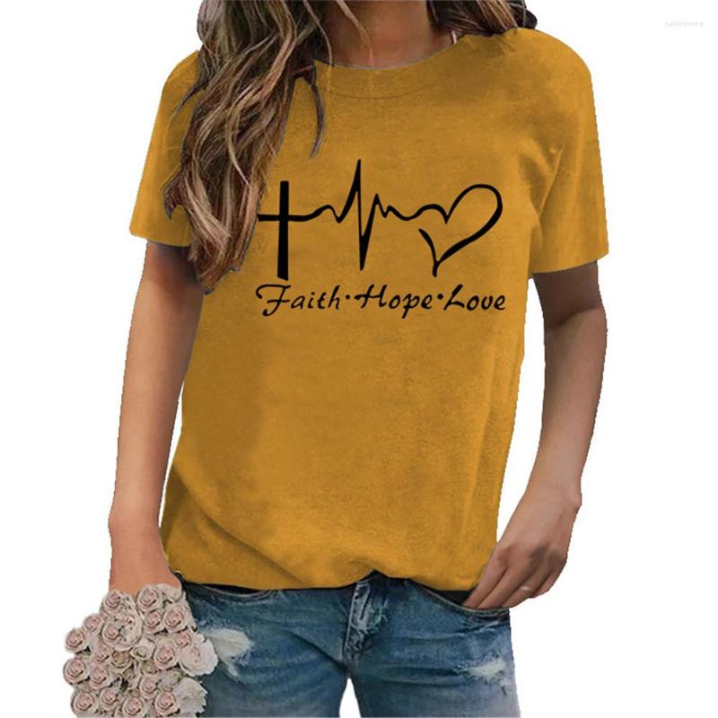 

Women' T Shirts Faith Love Hope Tshirt Women Short Sleeve Jesus Christian Summer Cute Graphic Tees Tops, Black
