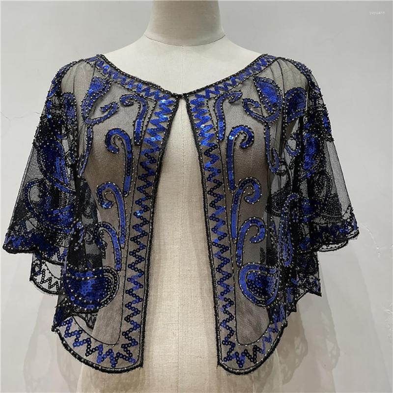 

Women's Jackets Elegant Chic Beads Mesh Shawl Coat Spring Autumn Ladies See Through For Banquet, Champagne