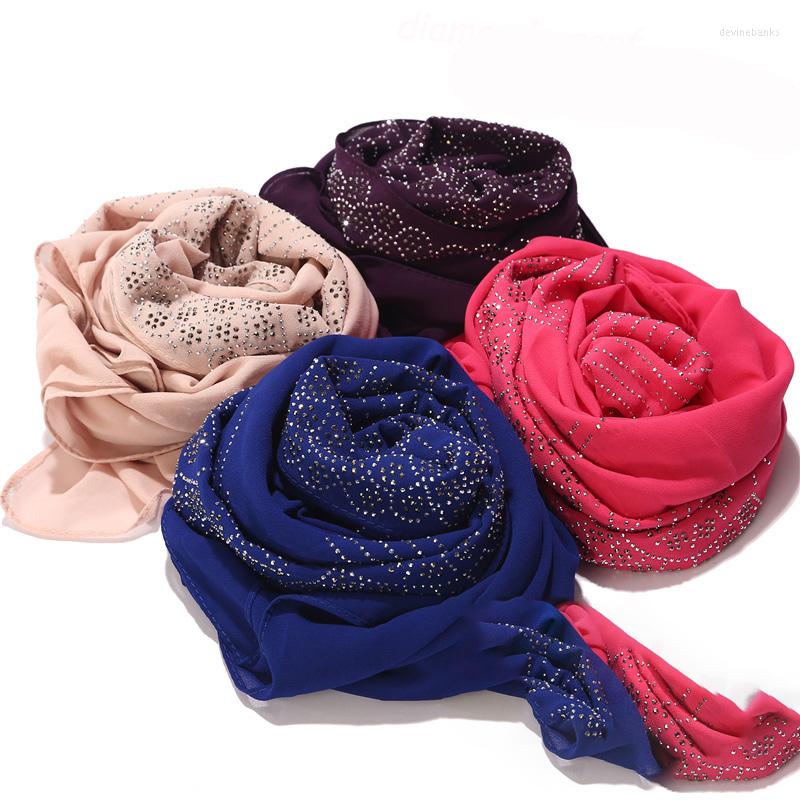 

Scarves Women Diaomd Scarf Snow Shape Wave Plain Bubble Chiffom Hijab Shawl Bead Wrap Headband Muslim Hijabs
