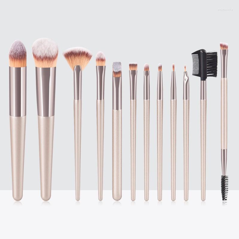 

Makeup Brushes 12Pcs Nylon Hair Fan Powder Foundation EyeShadow Blending Eyeliner Eyebrow Cosmestic Make Up Brush Set Tool