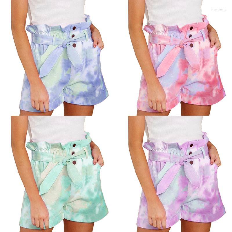 

Women' Shorts Women' Trendy Tie-dyed Color Leisure Pocket Commuting Summer Female Casual Pants, 03