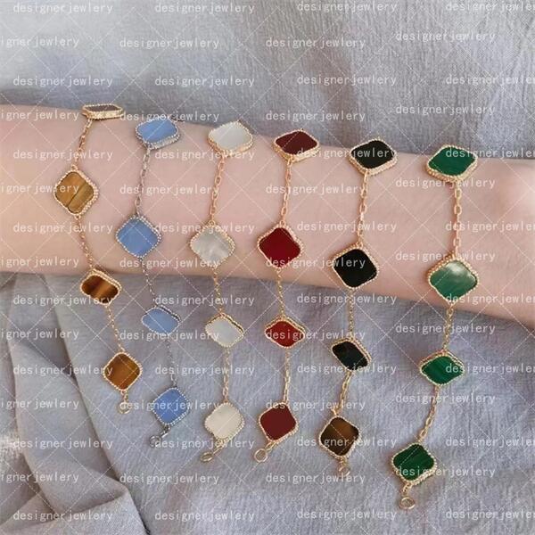 

Elegant Clover Gold Bracelet For Women Necklace Earring Fashion Flower Man Woman Chain Gift Party Wedding Bracelets Necklaces Top Quality Special Designer Jewelry