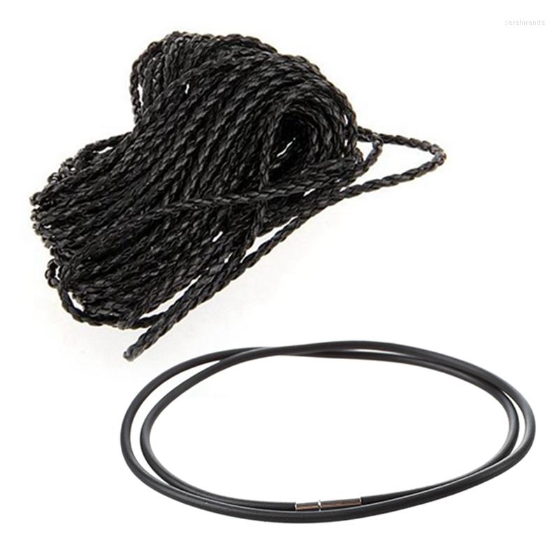 

Chains 9M Black Braided Leather Necklace Cord String DIY 3Mm With Rubber - 24 Inch