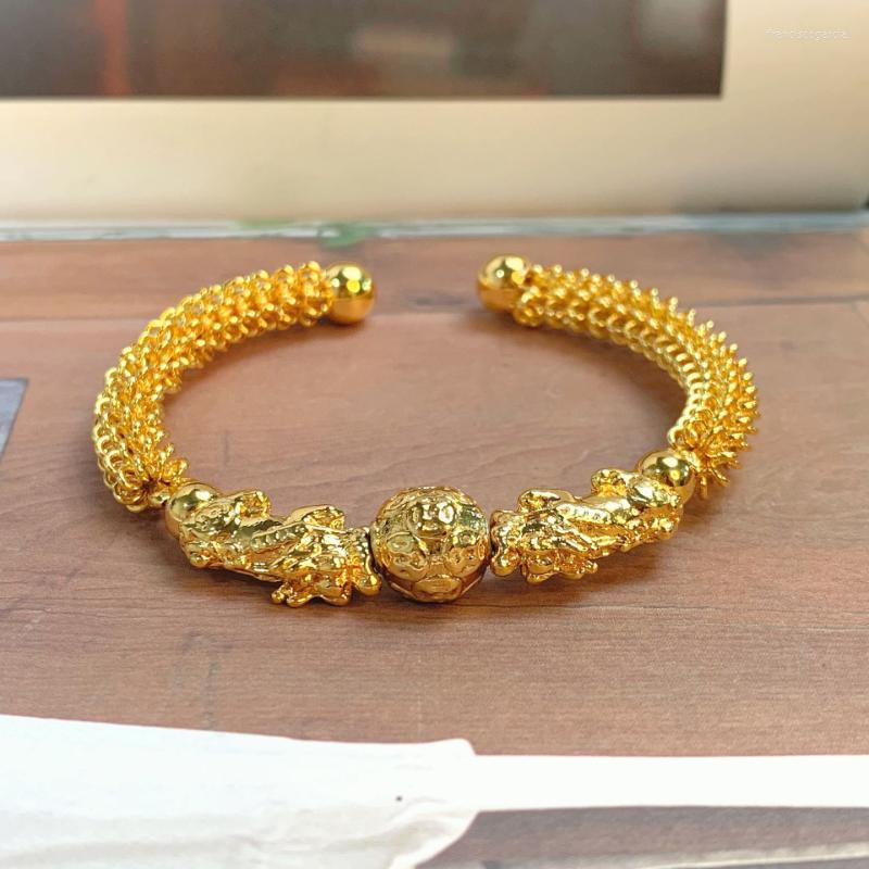 

Bangle LONDANY Bracelet Copper Temperament Double Bead Opening Adjustable Send Friends Jewelry