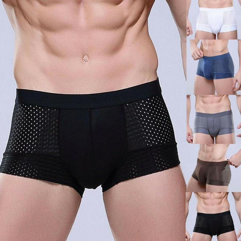 

Underpants 5 Colors Mens Cotton Soft Breathable Comfy Boxers Underwear Bulge Briefs Shorts, Black