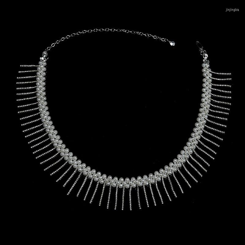 

Stage Wear Women Belly Dance Costume Accessories Pearls Waist Belt Chain Jewelry Body Silver, Design 2