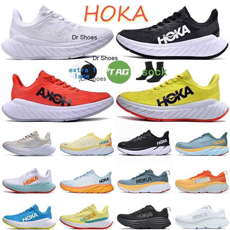 

HOKA ONE Bondi 8 running shoes mens sneaker triple black white Amber Yellow summer song Anthracite Castlerock Goblin Blue men women designer, #1 carbon x 2 (1) triple white