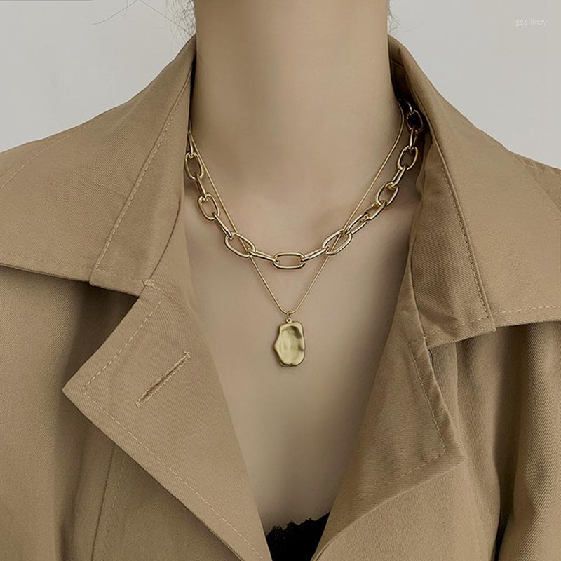 

Choker Layered Chain Necklace Neck Chains Irregular Pendant Jewelry For Women Punk Goth Aesthetic Accessories