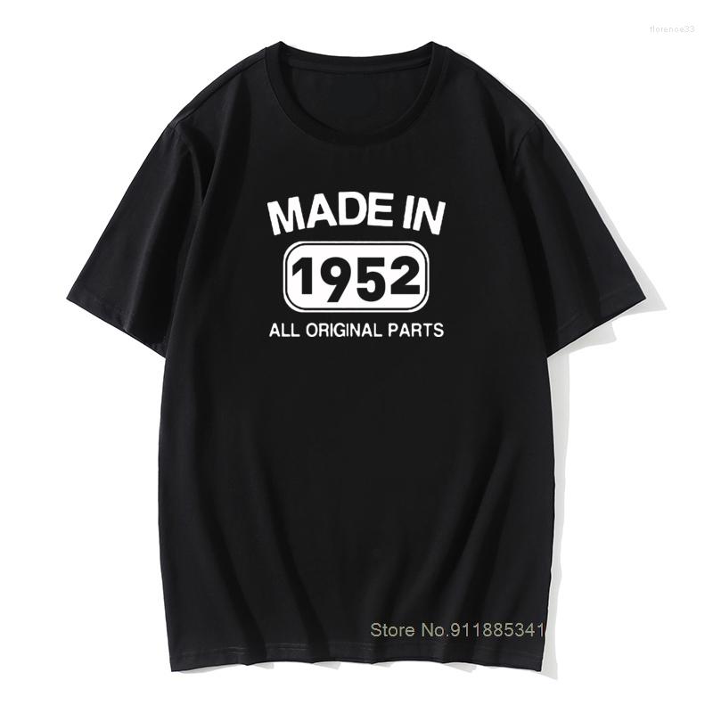 

Men's T Shirts Made In 1952 Birthday Men Shirt 69 Years Graphic Design Vintage Cotton TShirts Retro Print Daddy Grandad Tops Tees, White