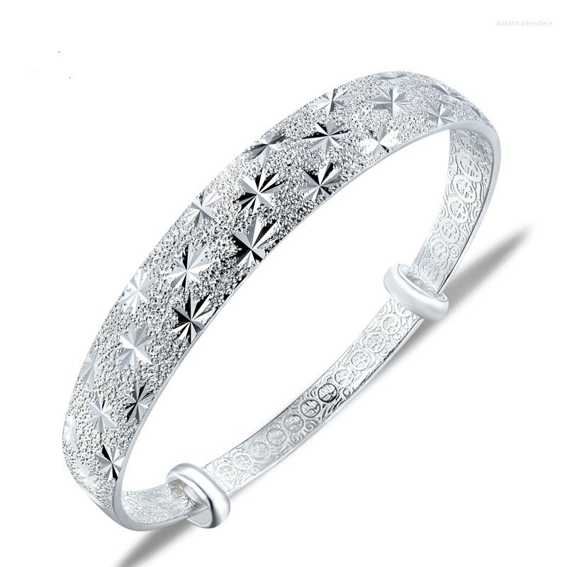 

Bangle YJ00108 Fashion Sterling S999 Full Silver Bracelet Simple Jewelry Women Bangles