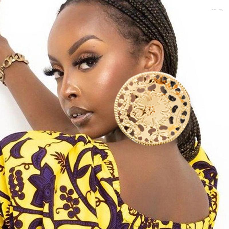 

Dangle Earrings Fashion Jewelry Big Gold Color Round Geometric Drop For Women African Wedding Party Gifts