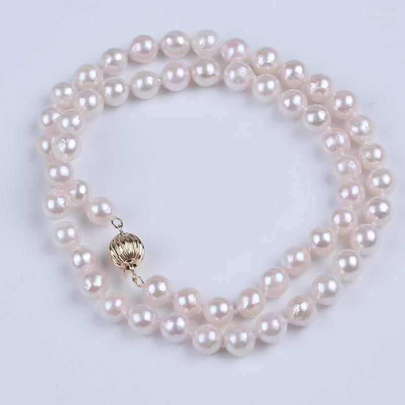 

Chains 6-6.5mm Round Light Pink Seawater Pearl Necklace Wholesale For Women