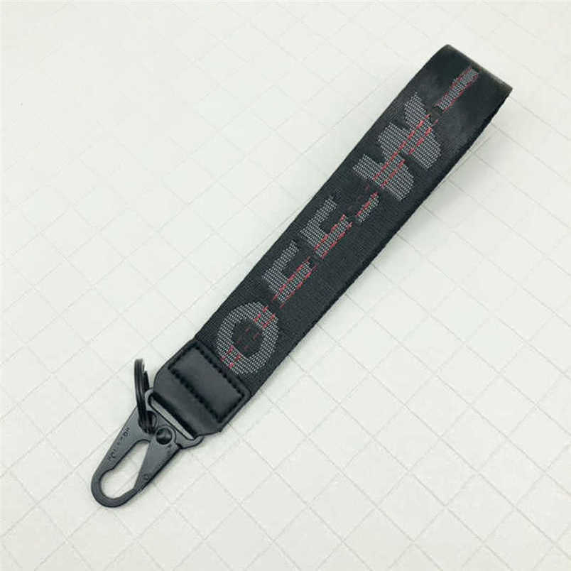 

Classic Offs Luxury Key Rings Brand Keychains Clear Rubber Jelly Letter Print Keys Ring Fashion Men Women Canvas Keychain Camera Pendant Belt 3.5x25cm Keyring D55x