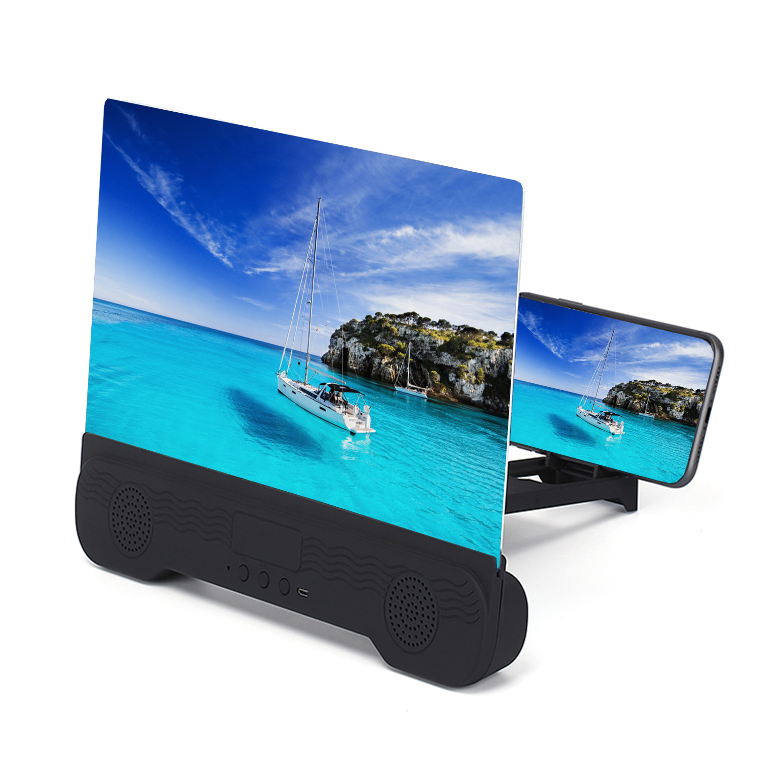 

Universal Phone Mounts 14 Inch Mobile Phone Screen Magnifier Bluetooth Stereo Speaker HD Screen Enlarger Anti-blue Light Anti-glare Foldable k9