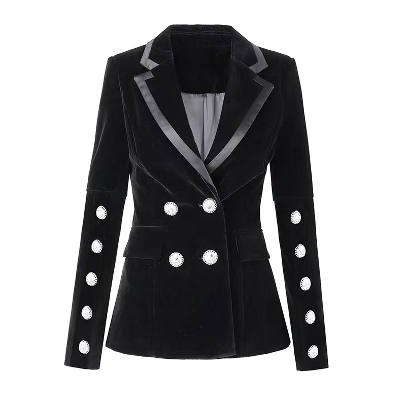 

Womens Suits Blazers Tide Brand Retro Fashion designer Presbyopic Black Series Suit Jacket Double-Breasted Slim Plus Size luxury designer woman jacket tops C188
