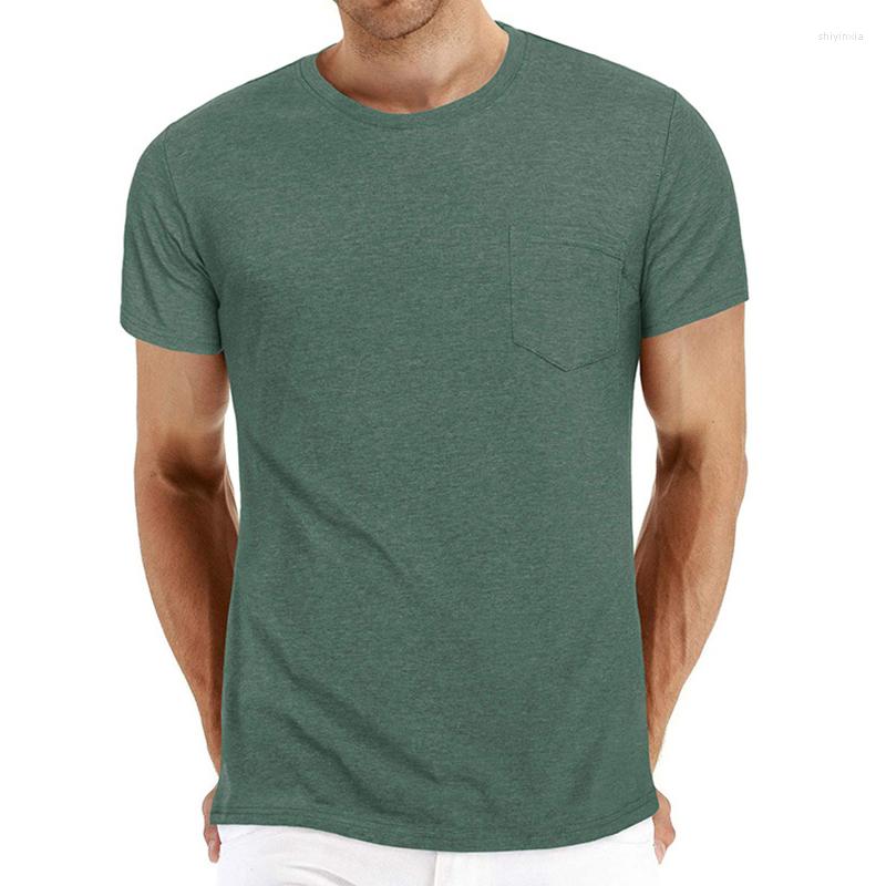 

Men' T Shirts Summer Men' Fashion Pullover T-shirt 2023 Solid Color Top Men Short-sleeved Round Neck Breathable Handsome All-match, 01
