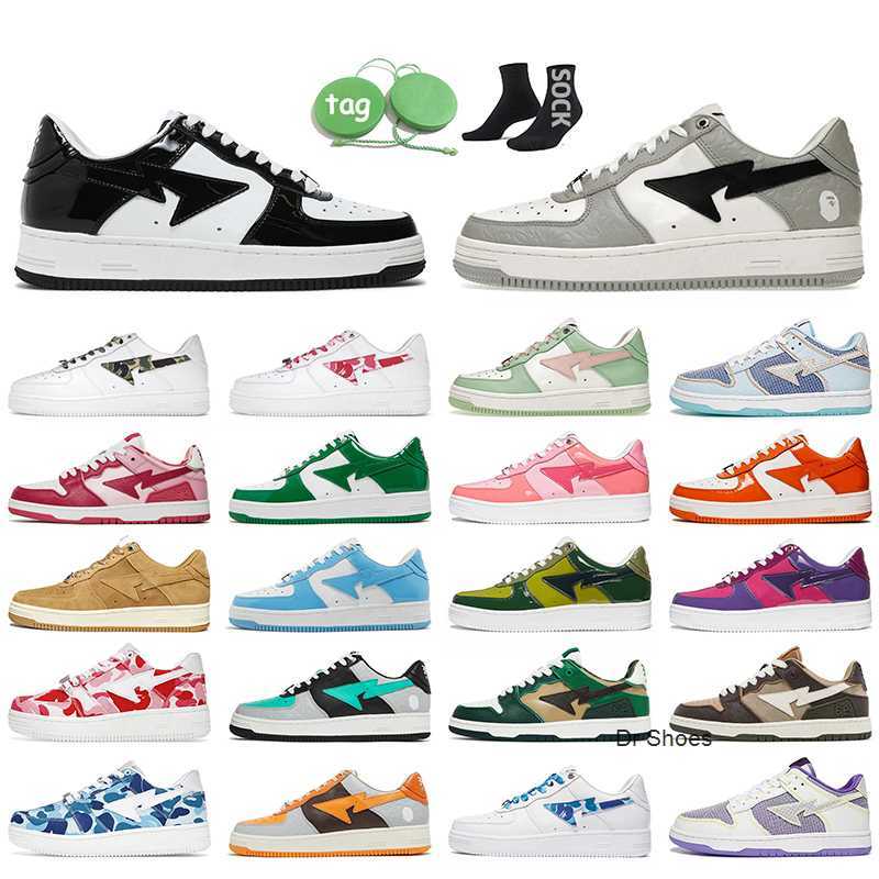 

Top Fashion Designer Casual sk8 Bapesta Shoes Grey Black Bapestas Baped SK8 Sta Color Camo Combo Pink Green ABC Pastel Blue With Socks, C51 abc camo pink 36-45