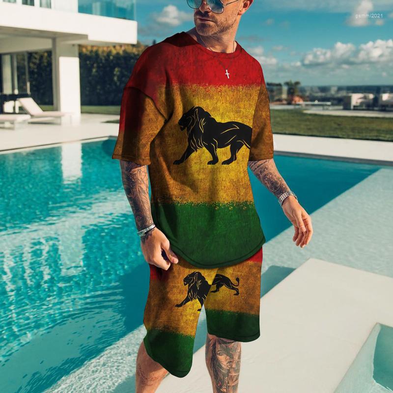 

Men's Tracksuits 2023 Summer 3d Animal Print Male Casual Short Clothing Sets T Shirt Shorts Workout Set 2 Pieces, Men tshirt set 015