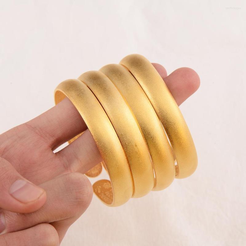 

Bangle Fashion Jewelry Trend High-Quality Bangles 9 K Fine Solid THAI BAHT G/F Gold India Matte Eternal Classics