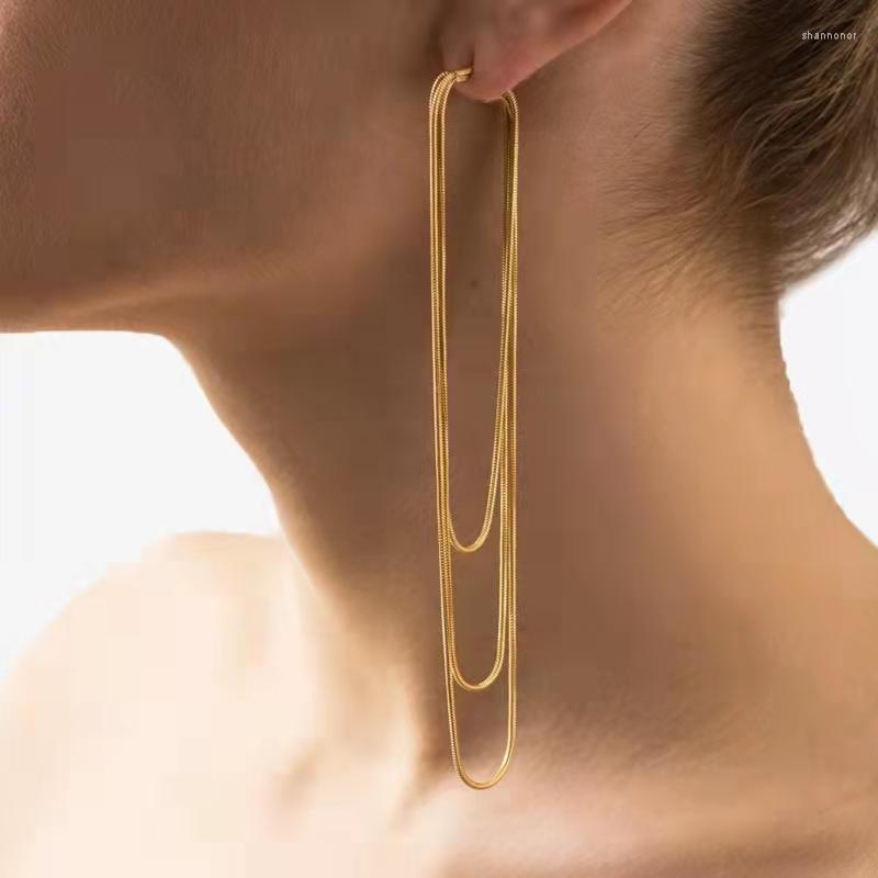 

Stud Earrings Vintage Long Metal Gold Silver Chain Tassel 2023 Bohemian Geometric Ear Accessories For Women Party Jewelry Gift