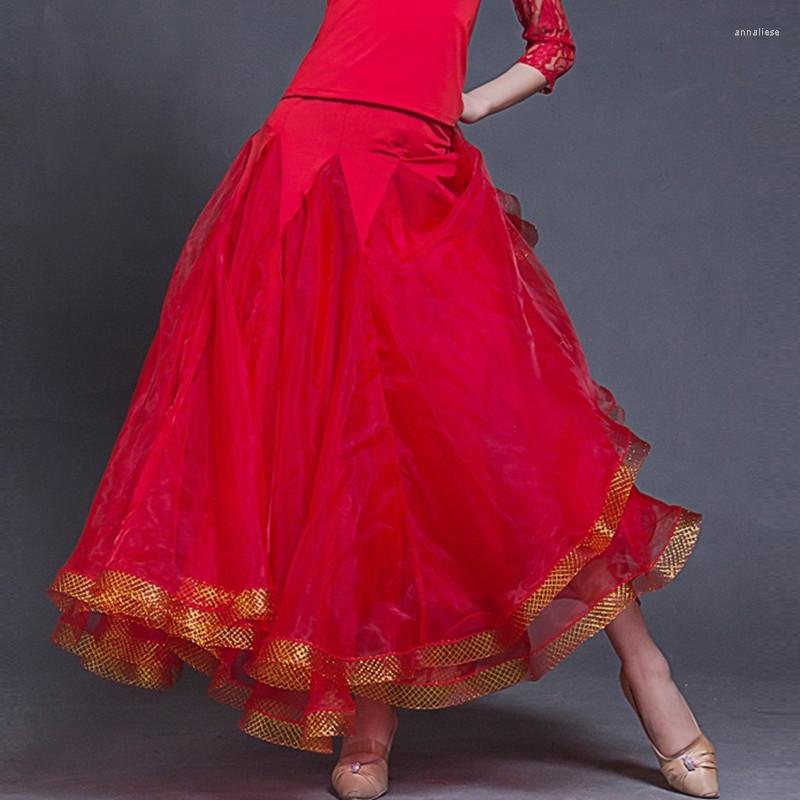 

Stage Wear 4 Colors Custom Ballroom Dance Skirt Oversize Waltz Flamenco Whiteballroom Dress Modern Costumes, White