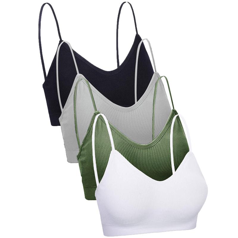 

Bras 4 Women Sexy Tube Top Seamless Cropped Piece Female Sport Lingerie Deep V-neck Padded Cami Bralette Bandeau Crop Tank, Xlxxl