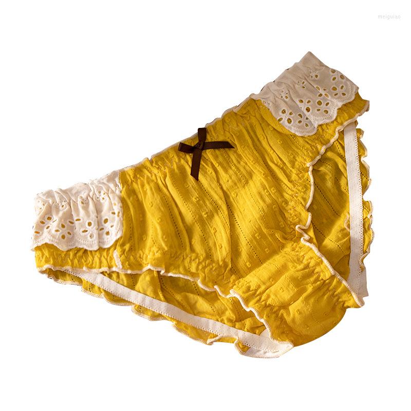 

Women's Panties Solid Color Women's Lovely Underwear Female Mid-Waist Soft Comfortable Bow Lace Lingerie, Blue