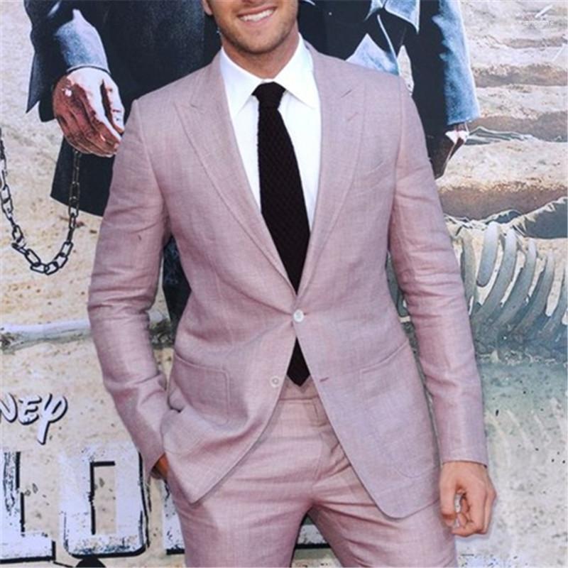 

Men' Suits Arrival Linen Two Button Men 2 Pieces(Jacket Pants) Formal Slim Fit Wedding Summer Style Custom Made, Custom color