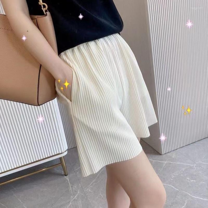 

Women's Shorts Summer Basic Women's Casual Solid Color Striped Elastic Waist Loose Woman Classic Wide Leg Short Pants, Green