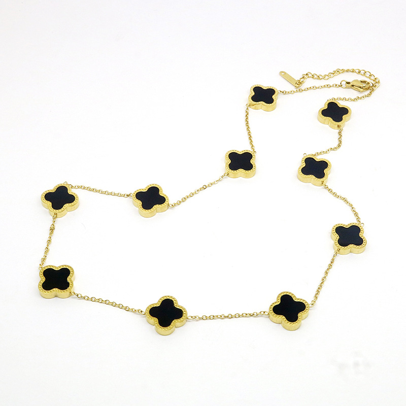 Luxury Design 10 Clover Pendant Necklace Jewelry for Women Gift-image-850963143