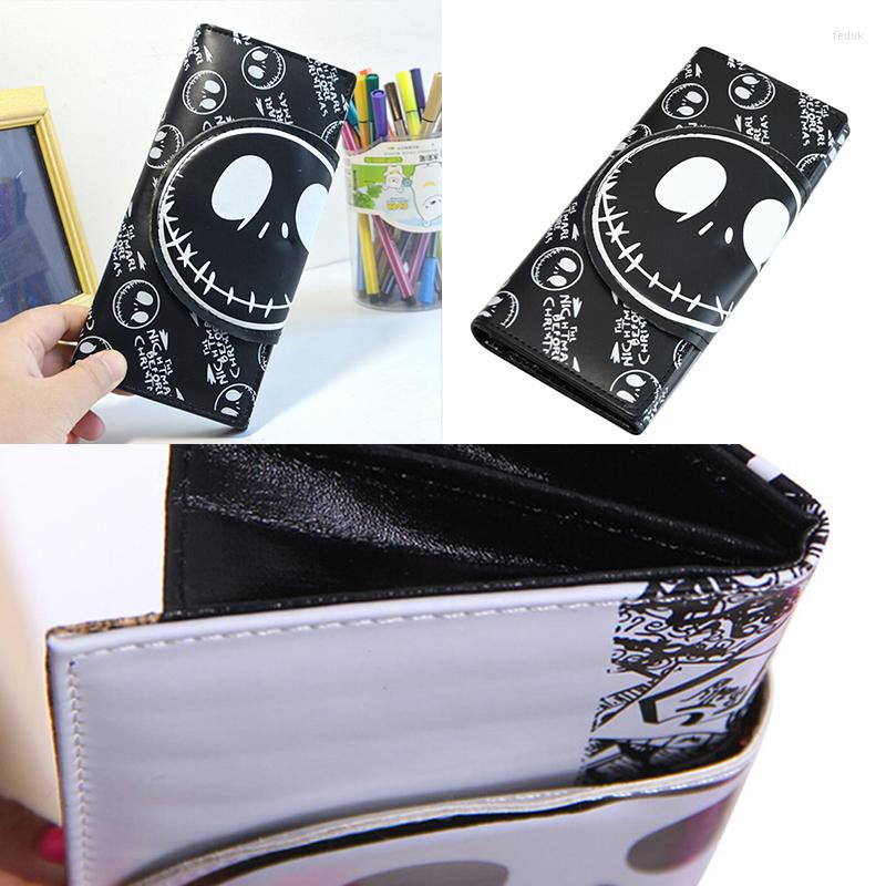 

Wallets 1pcs Skull PU Leather Clutch Wallet Long Card Holder Purse, Black