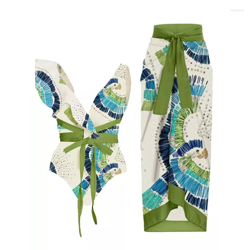 

Women' Swimwear TYAKKVE Women Swimsuit One Piece Sexy Woman 2023 Monokini Cover Up Deep V Neck Ruffle Swimming Suit Beach Bathing Suits, Blue swimsuit