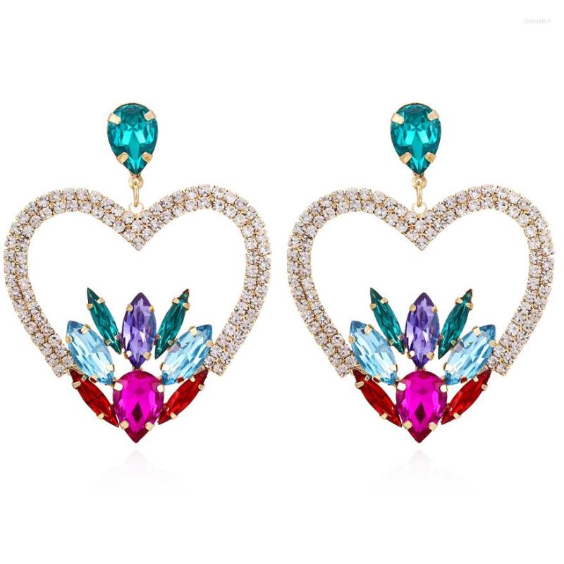 

Dangle Earrings Fashion Temperament Rhinestone Heart-shaped For Woman