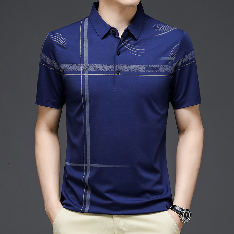 

Men's T-Shirts BROWON Korean Fashion T Shirts Summer Thin Breath Short Sleeve T-shirt Business Casual Turn-Down Anti-wrinkle Tshirts 230317, Black tshirts men