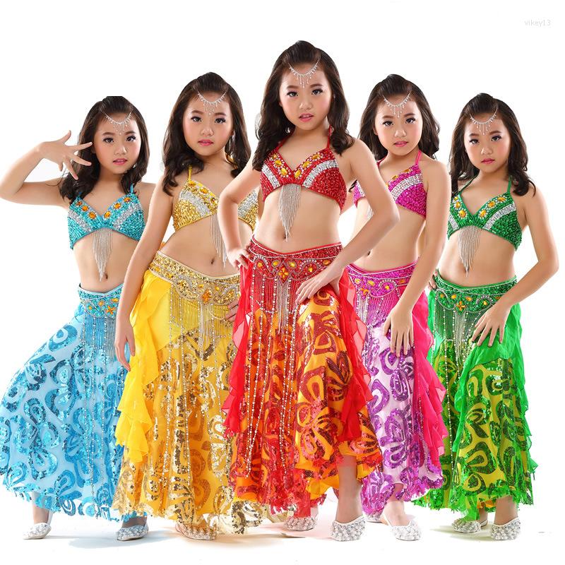 

Stage Wear 2023 Children Belly Dance Clothes 3-piece Oriental Outfit Costume Set Competition Full Skirts #832, Royal blue
