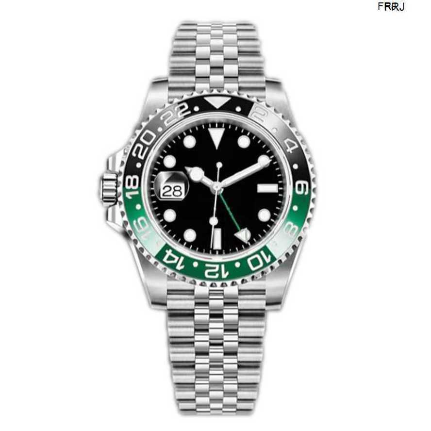 

Mens Watches Rolax Mechanical Watch Watch Watch Sprite High Quality Left Turn Green Black Circle Automatic 41 Mm Stainless Steel Strap Lumino EIO0, Box