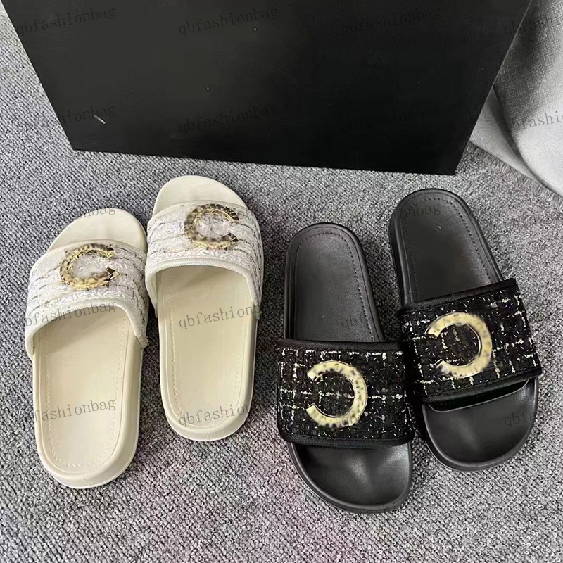 

Classic Womens Platform Slippers Flat Sandals Classic Hardware Metal Letter Decoration Outdoor Skatecasual Shoes Flip-flops Fisherman Shoes Rubber Non-slip Soles, Box