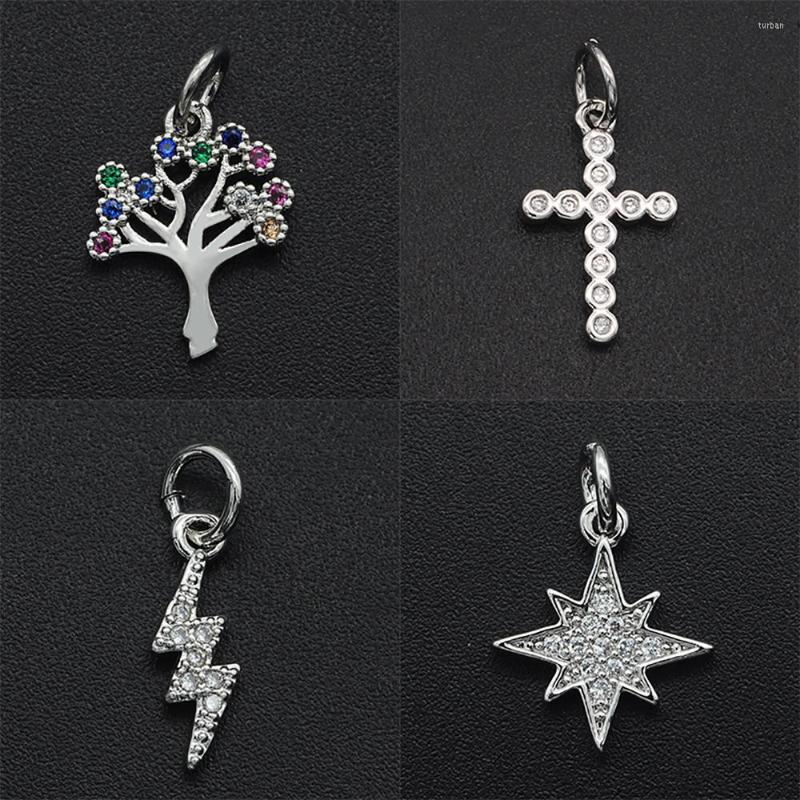 

Charms Wholesale CZ Copper Zircon DIY Jewelry Findings Fashion Cross For Making Pendant Necklace Jewellery Accessories