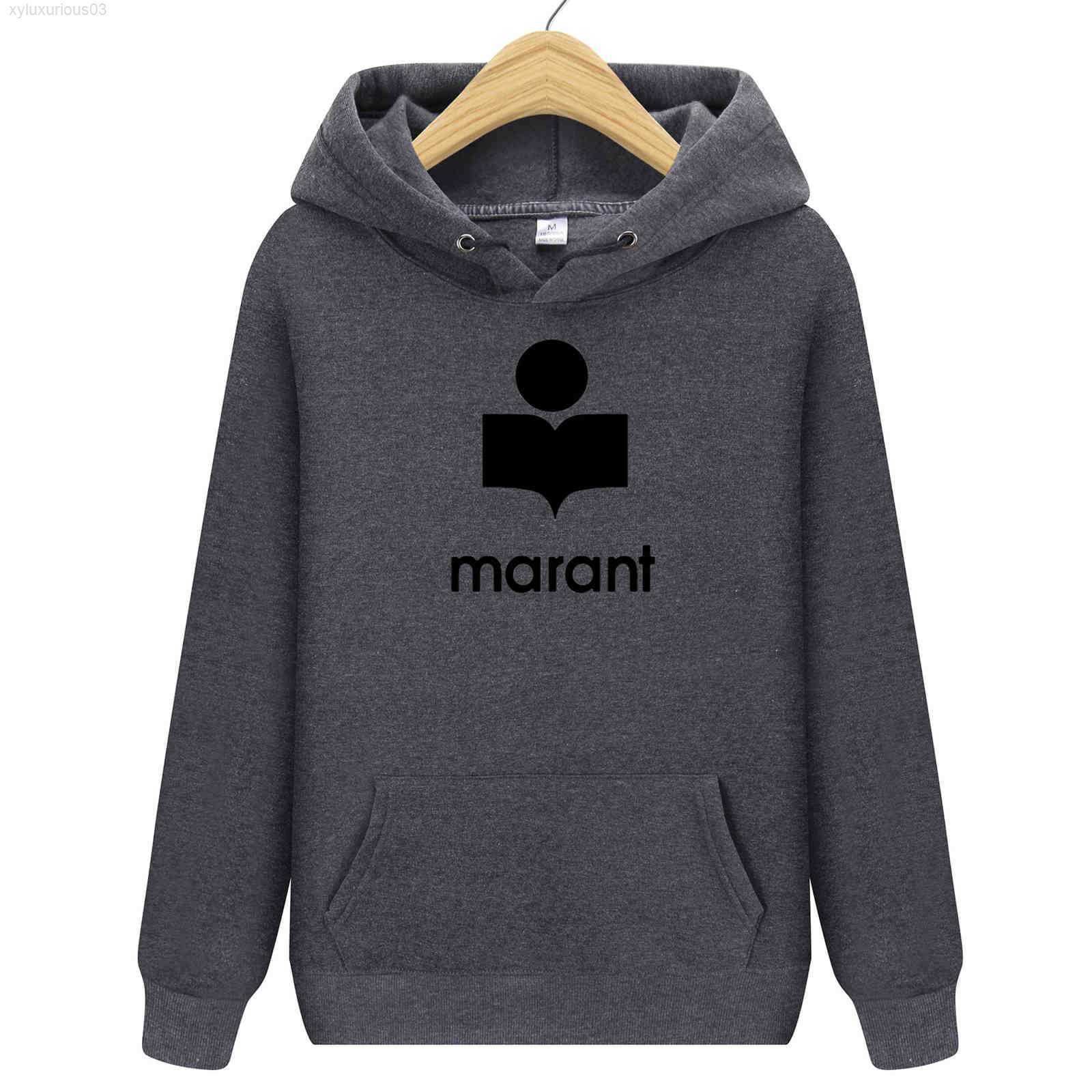 

Hoodies Sweatshirts Spring and Autumn Men's Marant Hoodie Casual Hooded Sweatshirt Print Unisex Long Sleeve Pullover, Yellow b