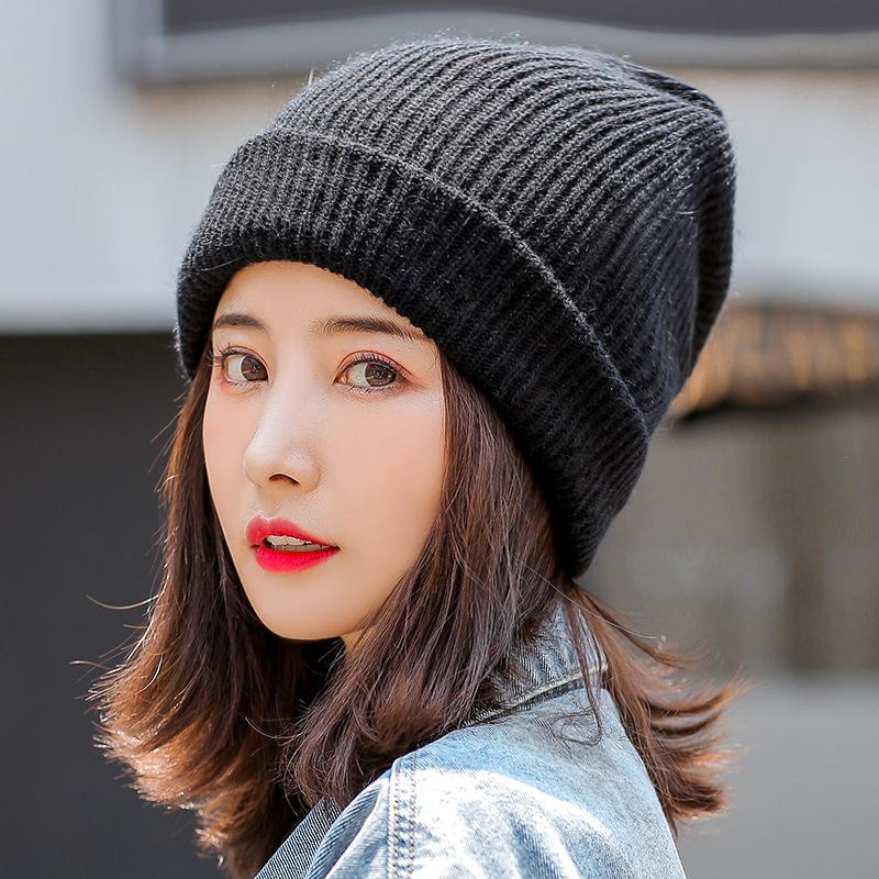 

Beanies Beanie/Skull Caps K198 Fur Hat Autumn And Winter Fashion All-match Warm Women's Balaclava Cold Knitted Baotou Cap, Khaki