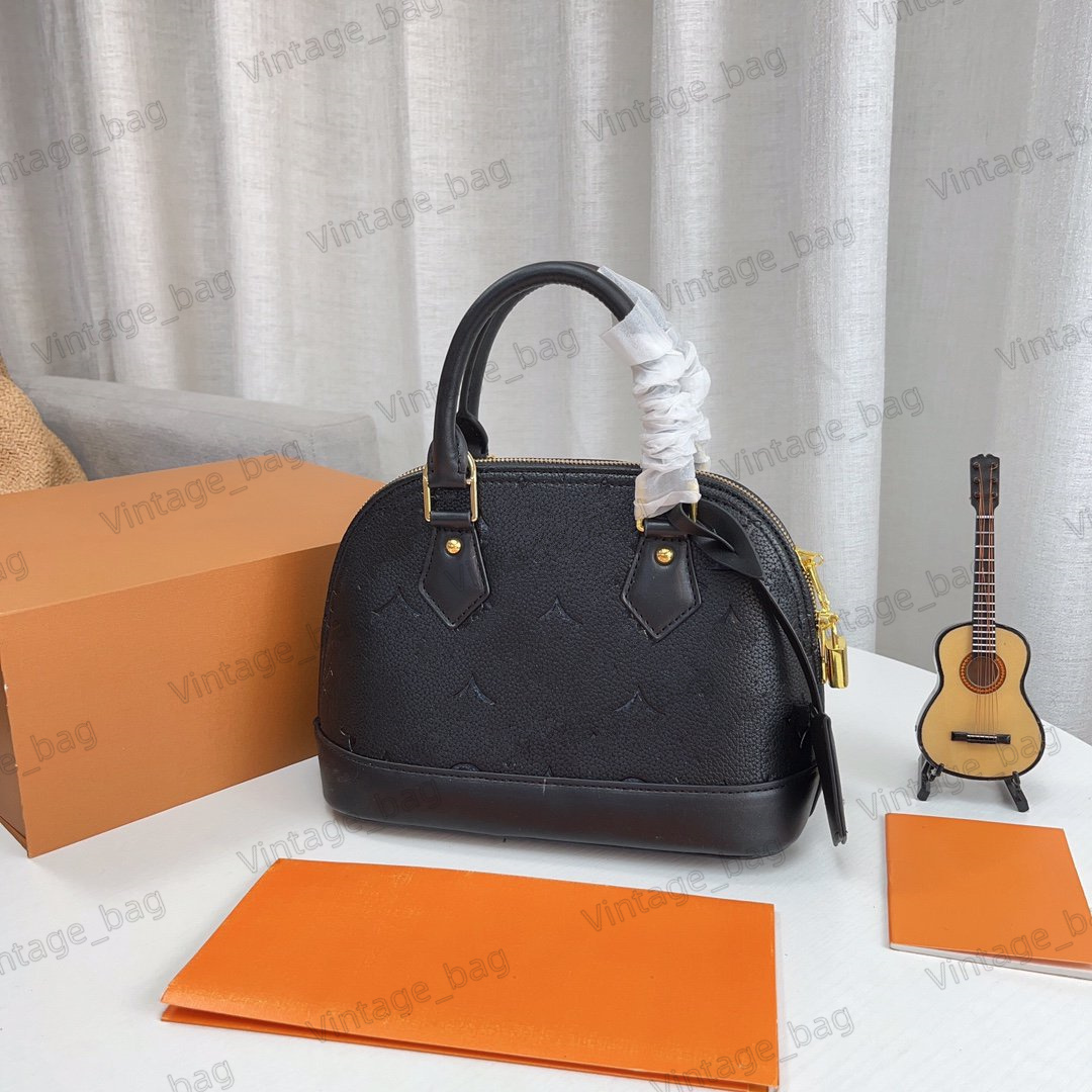 

Neo Alma BB Women Handbag Shell Shoulder Bag Monograms Embossed Padlock Deaigner Top Handles Removable Strap Crossbody Bags Small Tote M44829