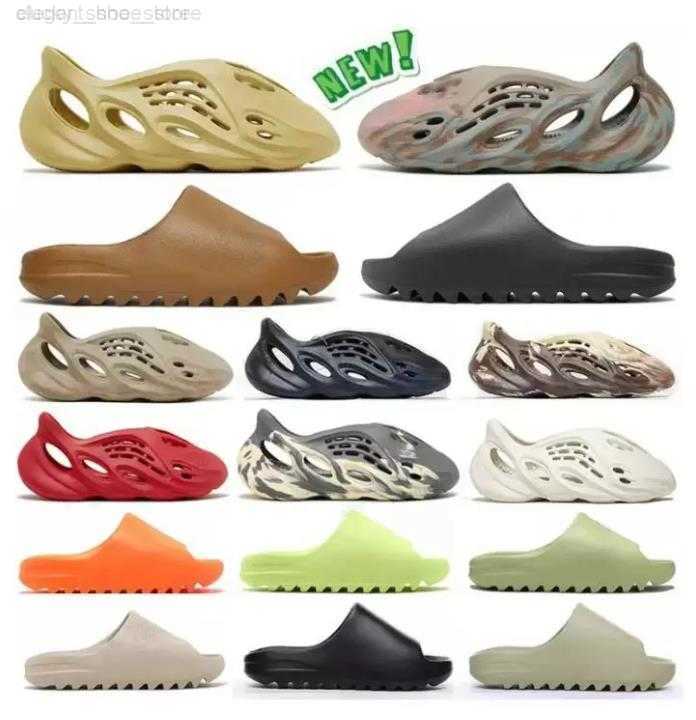 

yeezs slides Slippers 24 hours Fast Shipping foam runner Designer slipper men women Sandals Triple Black White Resin pattern slippers mens, #10