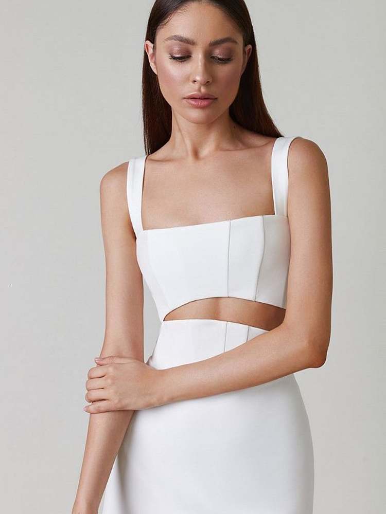 

Two Piece Dress Elegant Women Bandage 2 Two Pieces Sets Summer Sexy Tank Sleeveless Tops Mini Skirts Fashion Club Party Outwear 230316, White