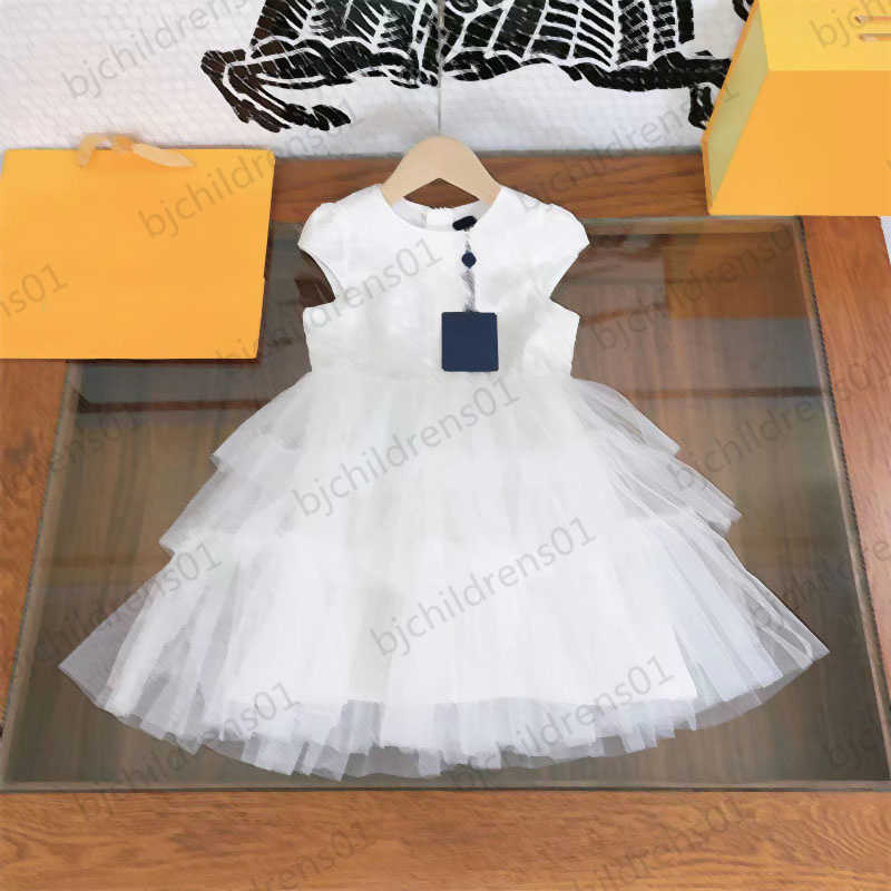 

Kids Clothing Toddler Girls Dress Summer White Fashion Leisure Luxury Brand Classic Cake Mesh Embroidery Girl Dress Custom Lining With Pure Cotton Fabric, 10