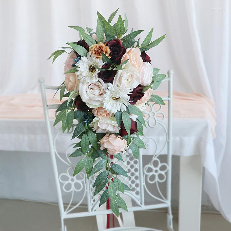 

Wedding Flowers Luxury Bouquet Women Bridal Handmade Artificial Countryside