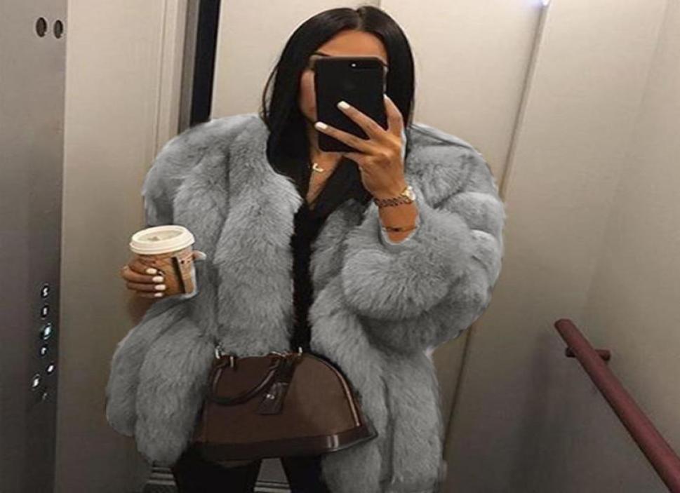 

Women Faux Fur Coat Winter Luxury High Quality Thick Overcoat Warm Plus Size Plush Furry Female Jacket Outerwear 5XL8206313, White