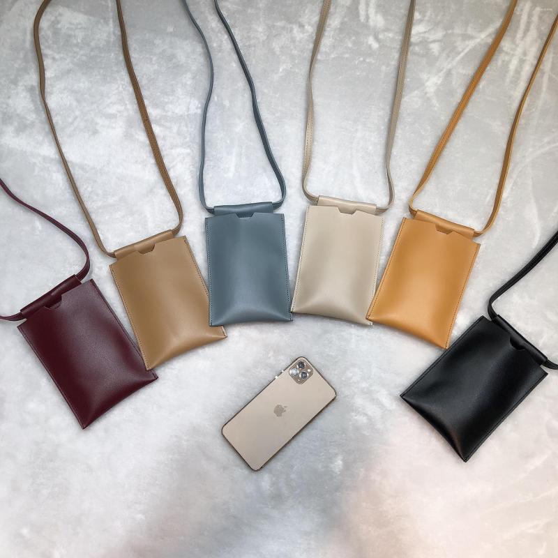 

Evening Bags Women Sweet Leather Ultra-thin Wallet Phone Bag Multi-card Package Cellphone Purses Card Holder Shoulder For, Black