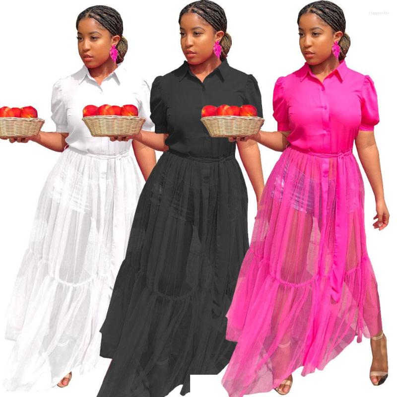 

Casual Dresses European And American Nightclub Mesh Stitching Black White Short-sleeved Dress